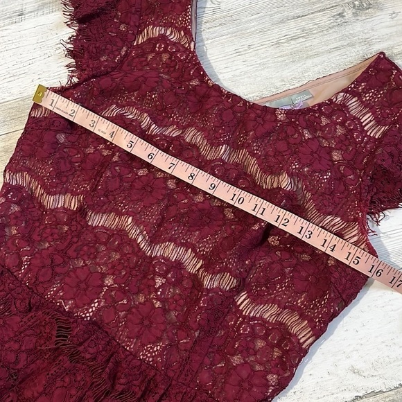 Anthropologie Maeve Burgundy Lace Dress Size Small - Picture 9 of 11
